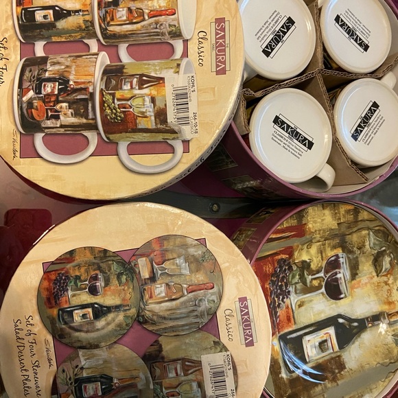 Sakura dessert plates and cups 4 of each - Picture 4 of 5